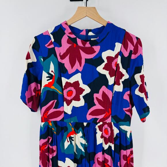 NWT Roolee Mom Dress Floral Print Nursing Friendly Midi Short Sleeve Size Large - Picture 5 of 12